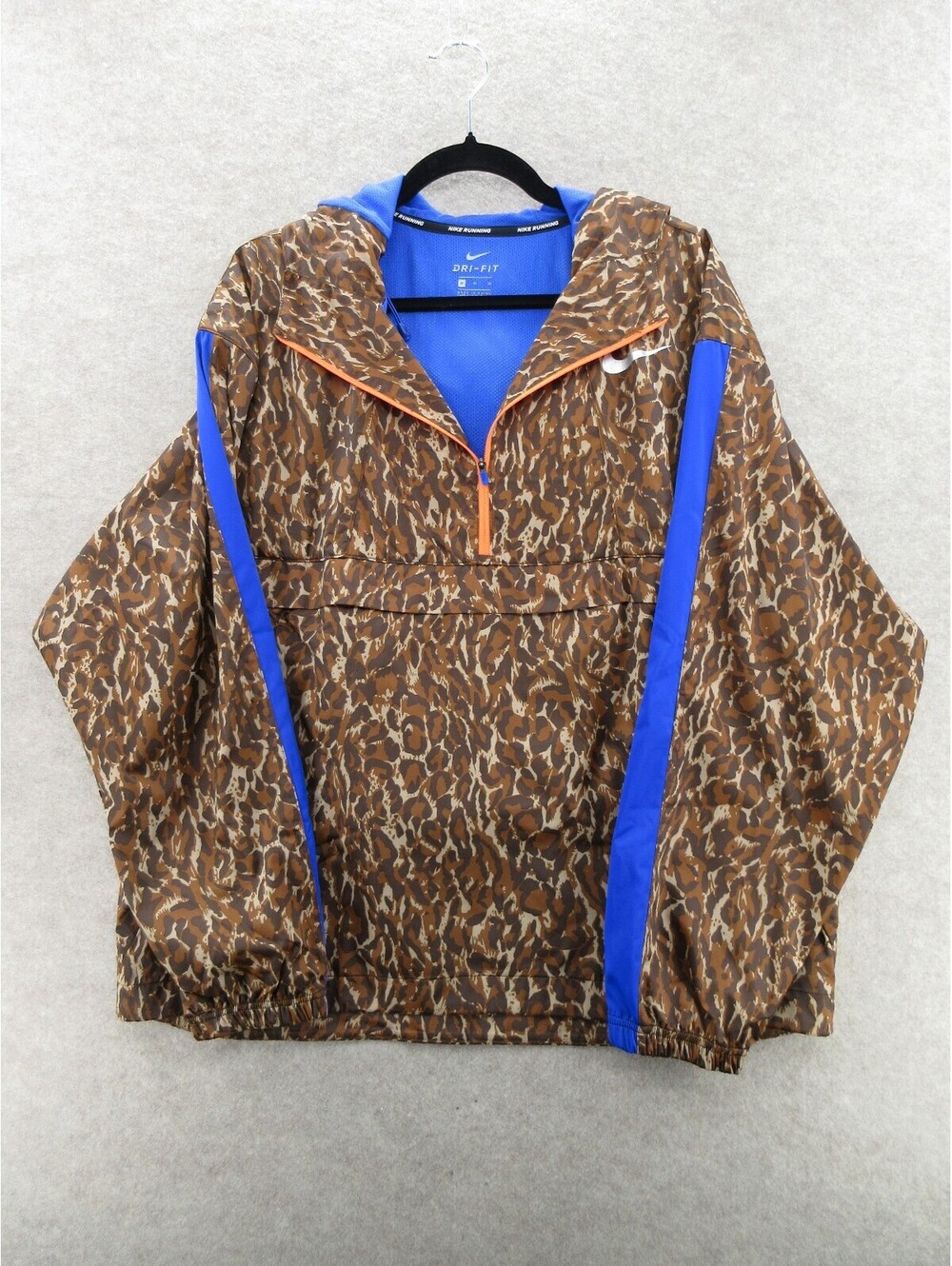 Nike Dri-FIT Men’s M Camo Leopard Running Hooded Anorak Windbreaker Jacket